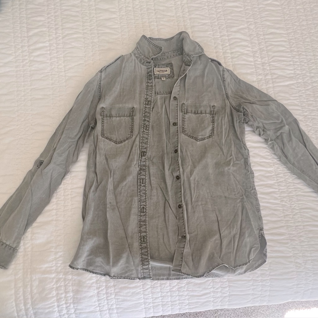 Express Green Button Down